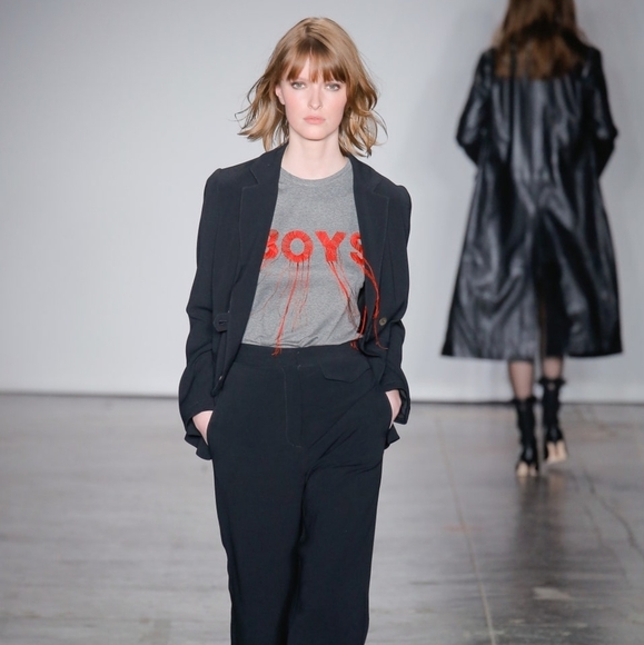 Nicole Miller Artelier Black Double Breasted Crepe Blazer - Picture 2 of 4